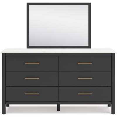 Cadmori Dresser and Mirror, Black/White, large