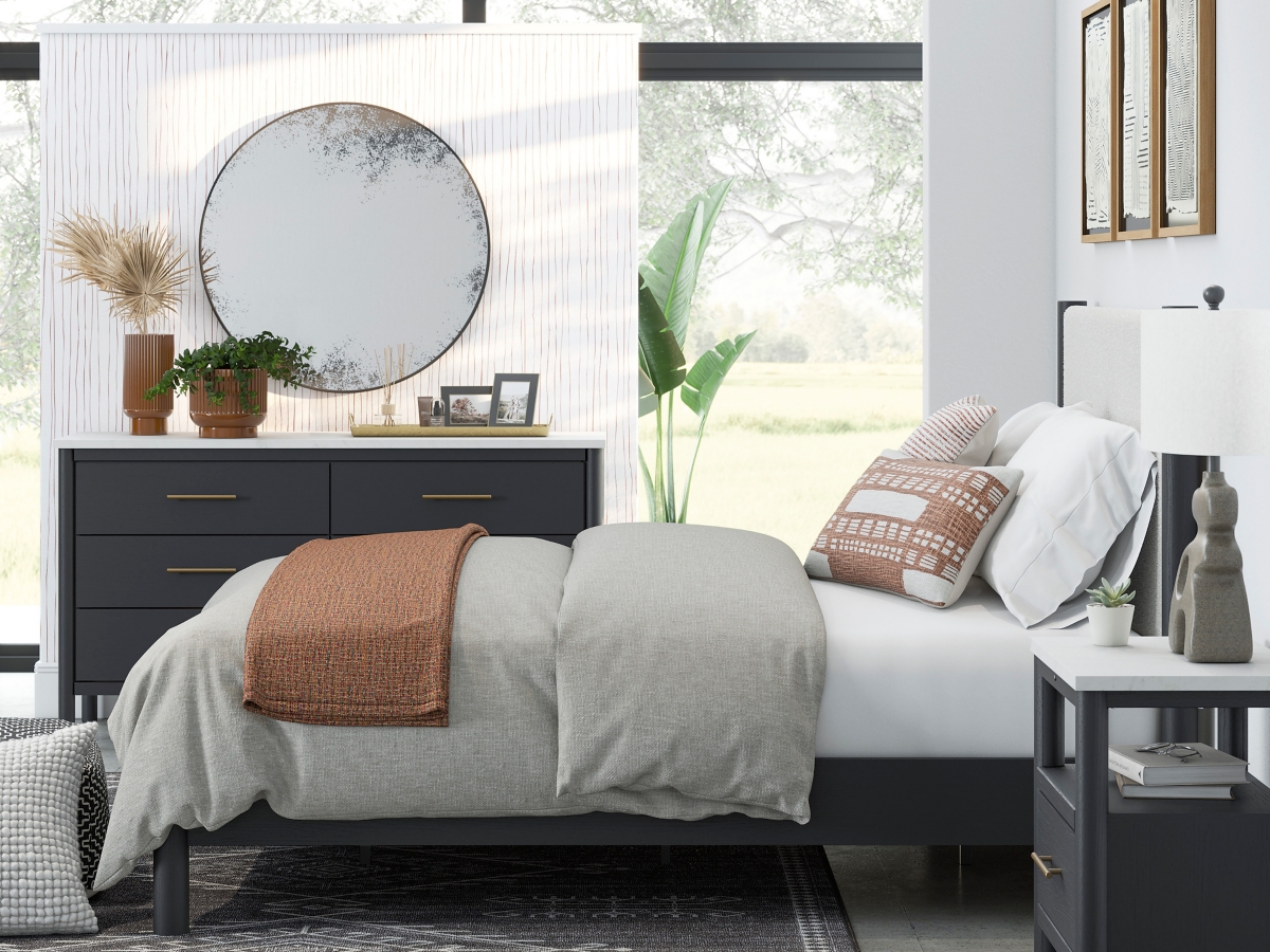 Cadmori Upholstered Bed - Black
