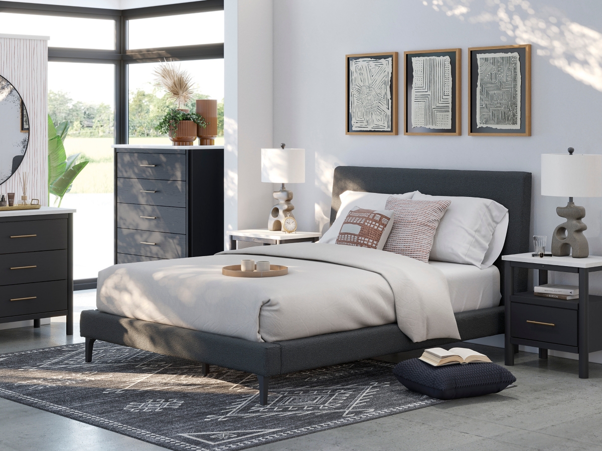 Cadmori Queen Upholstered Bed with Roll Slats | Ashley