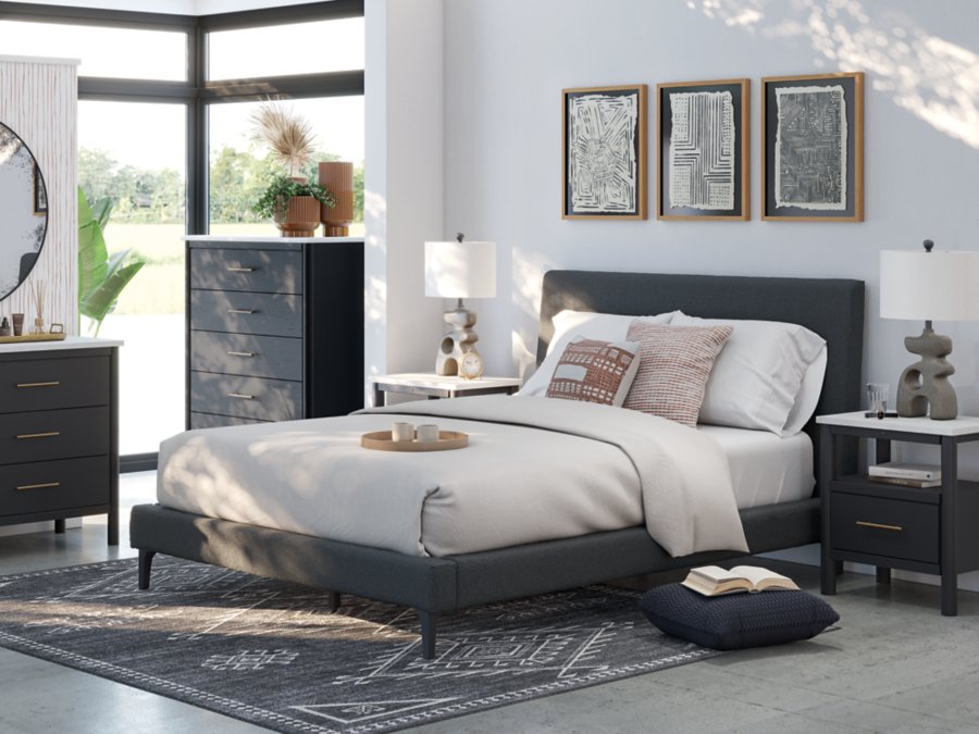 Cadmori King Upholstered Bed with Roll Slats - image 10