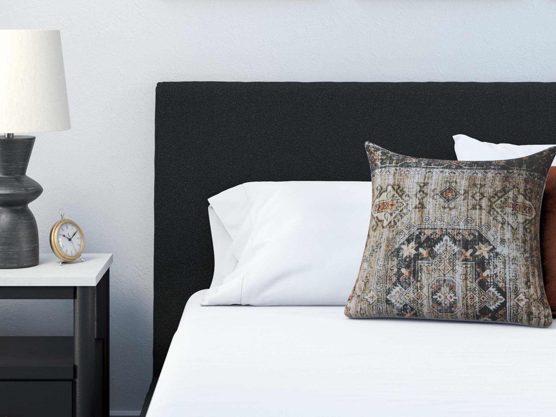 Image 1 of Cadmori Upholstered Bed with Roll Slats