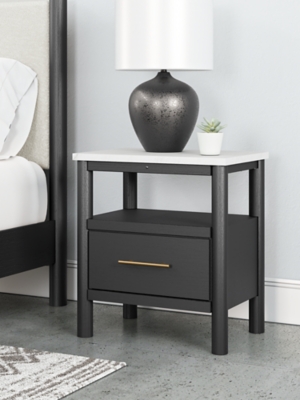 B2616-91 Cadmori 24 1 Drawer Charging Nightstand, Black/Whi sku B2616-91