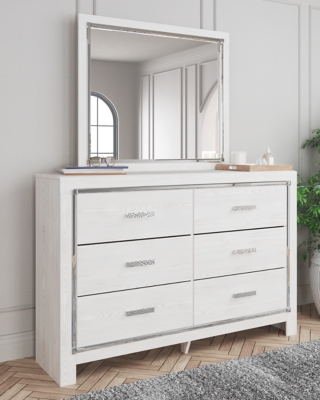 Altyra 6 Drawer Dresser and Mirror, White