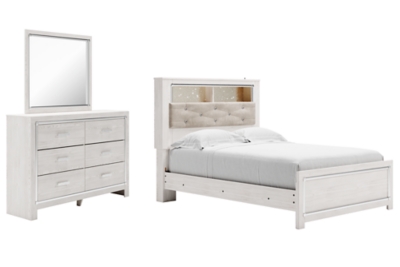 Altyra Full Panel Bookcase Bed with Mirrored Dresser | Ashley