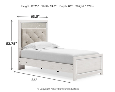 Altyra Twin Panel Bed, White, large