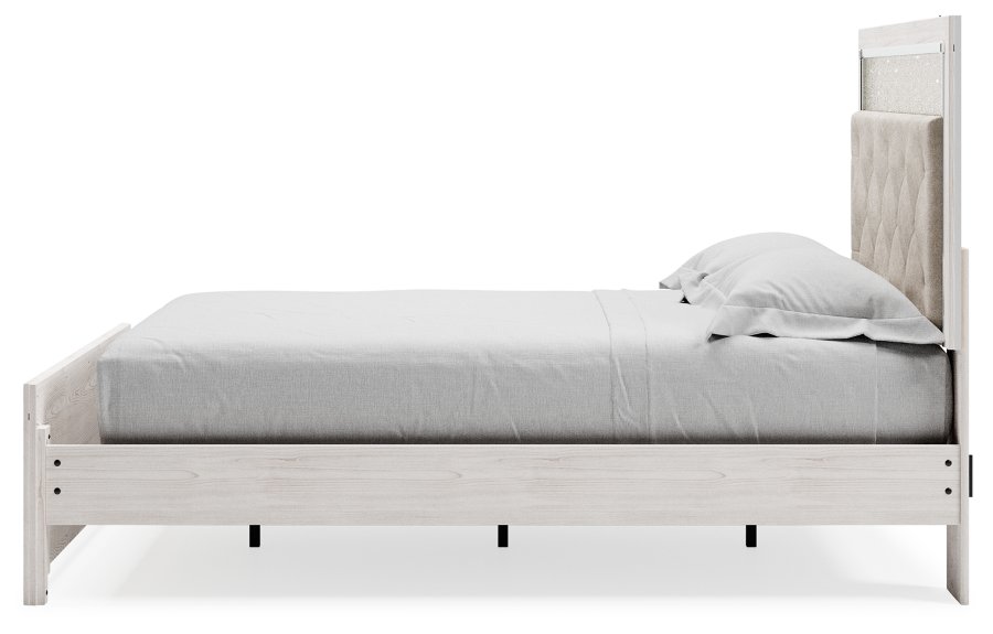 Cama tapizada con paneles Queen Altyra, cómoda y espejo - image 12