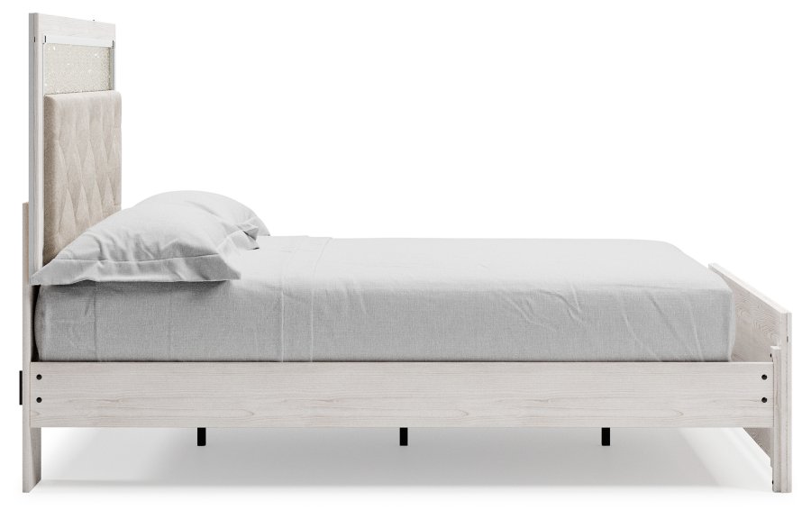 Cama tapizada con paneles Queen Altyra, cómoda y espejo - image 11