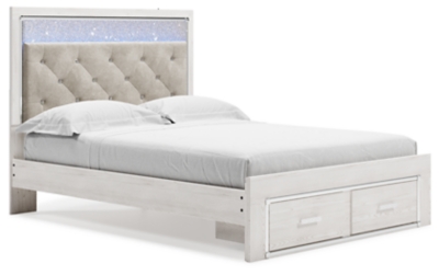 Altyra Queen Upholstered Storage Bed, White, large