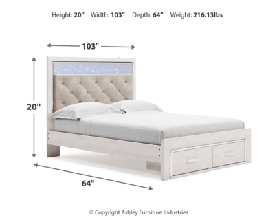 Altyra Queen Upholstered Storage Bed, White, large