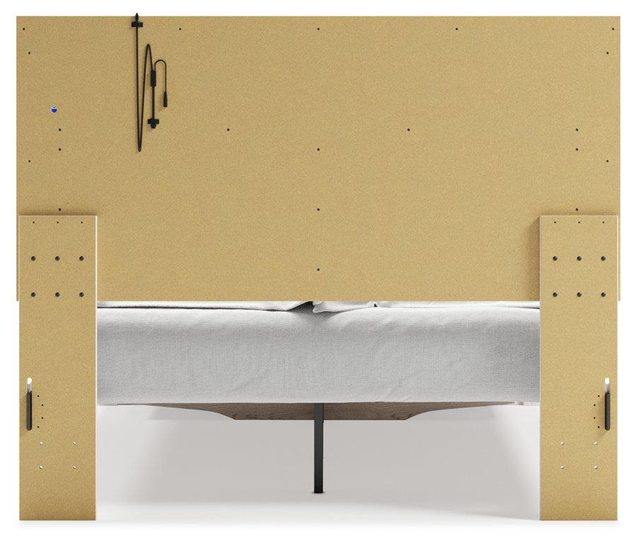 Cama Altyra Queen tapizada con panel y almacenamiento, cómoda y espejo - image 12