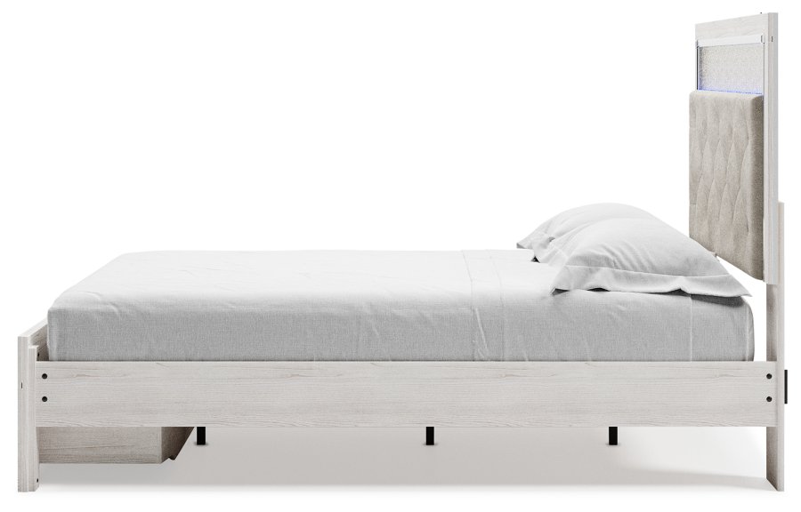 Cama Altyra Queen tapizada con panel y almacenamiento, cómoda y espejo - image 13