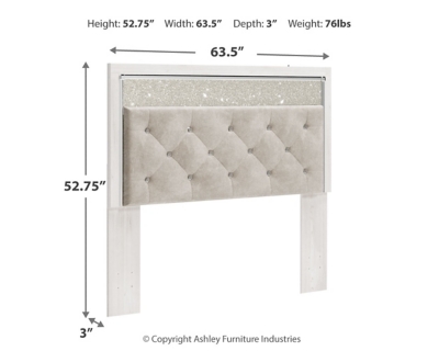Altyra Queen Upholstered Panel Headboard, White, large