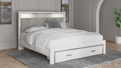 Altyra King Upholstered Storage Bed, White