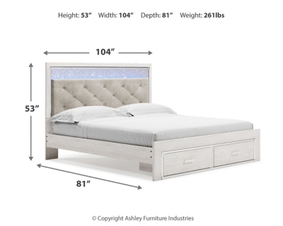Altyra King Upholstered Storage Bed, White, large