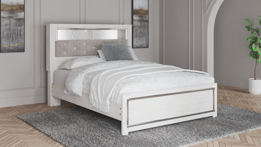 Altyra Queen Upholstered Panel Bed, Dresser and Mirror - image 16