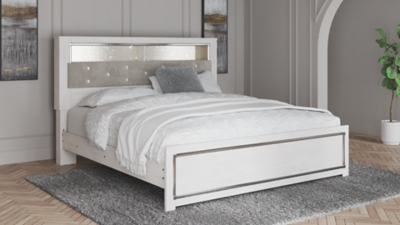 APK-B2640KBB Altyra King Panel Bed with Upholstered Bookcase He sku APK-B2640KBB