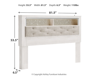 Altyra King Upholstered Panel Bookcase Headboard, , large