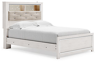 Altyra Full Panel Bookcase Bed, White, large