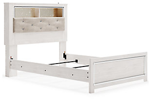 Altyra Full Panel Bookcase Bed, White, rollover