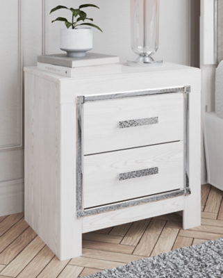 Altyra 24 2 Drawer Charging Nightstand, White