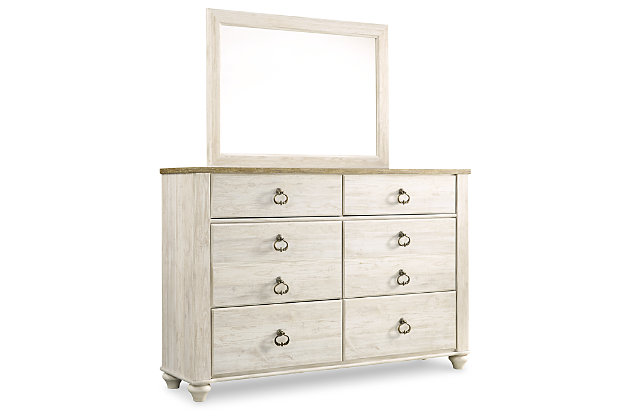 Willowton 6 Drawer Youth Dresser And, Toddler Girl Dresser With Mirror