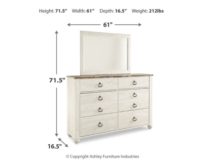 Willowton Dresser And Mirror Ashley Furniture Homestore