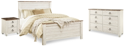 APG-B267-QPB5 Willowton Queen Panel Bed with Dresser and Nightst sku APG-B267-QPB5