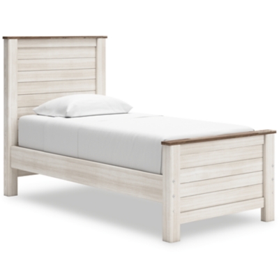 Willowton Twin Panel Bed, Whitewash, large