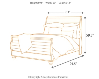 Willowton Queen Sleigh Bed, Whitewash, large