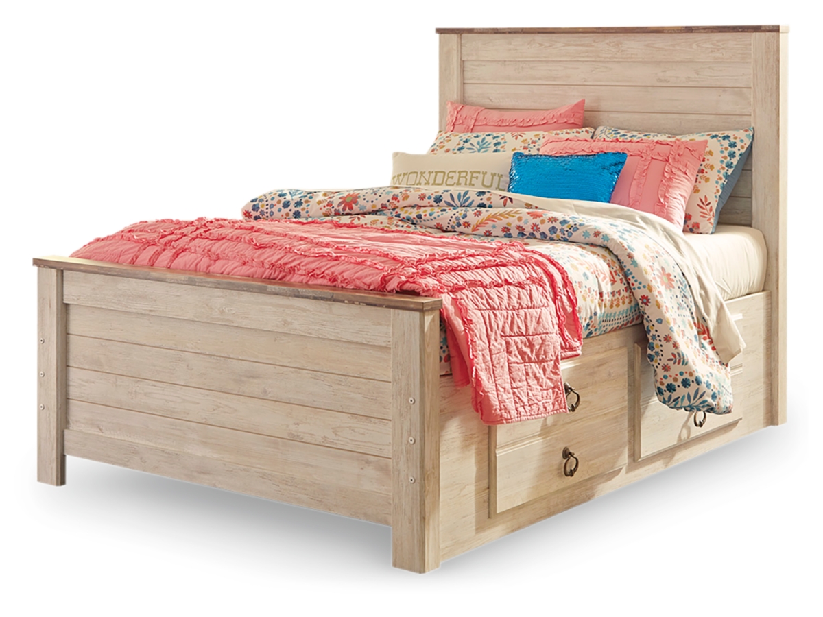 Willowton Twin Panel Bed with 2 Storage Drawers