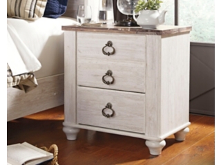 Willowton 24" 2 Drawer Charging Nightstand