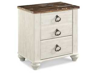 Willowton 24" 2 Drawer Charging Nightstand