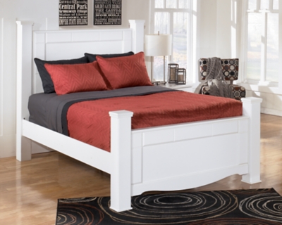 Weeki Queen Poster Bed, White, large