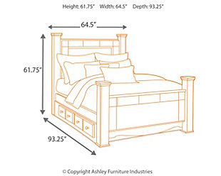 Shay Queen Poster Bed With 2 Storage, Shay King Poster Bed