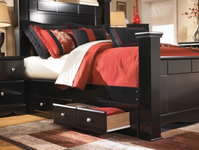 Shay Queen Poster Bed With 2 Storage Drawers Ashley