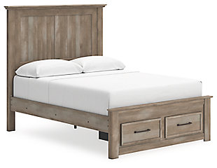 Yarbeck Queen Panel Bed with Storage, Sand, large