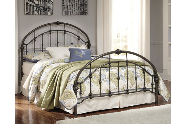 Nashburg Queen Metal Bed Ashley, Ashley Furniture Upholstered Headboard King Size Metal And