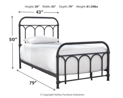 Nashburg Twin Metal Bed, Black, large