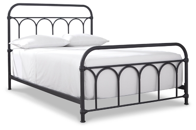 Nashburg Full Metal Bed, Black, large