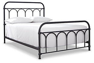 Nashburg Full Metal Bed, Black, large