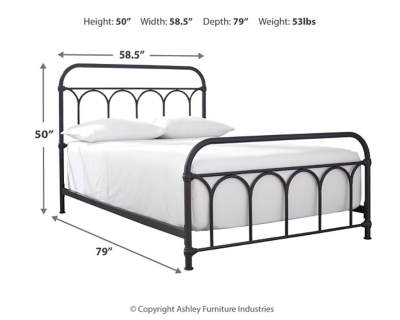 Nashburg Full Metal Bed, Black, large