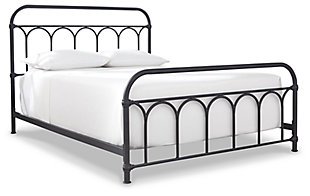 Nashburg Queen Metal Bed, Black, large