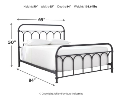 Nashburg Queen Metal Bed, Black, large