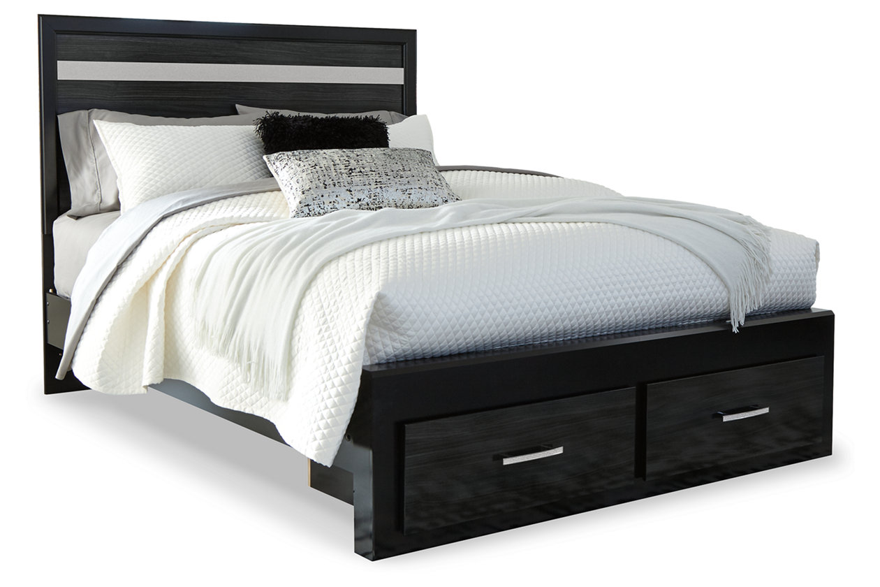 starberry queen panel bed with 2 storage drawers | ashley
