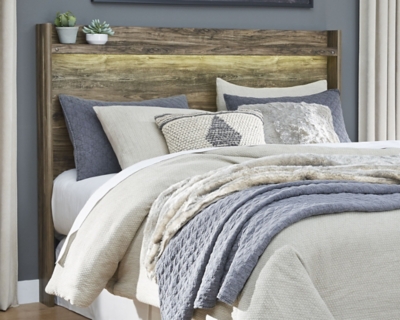 Rusthaven Queen Panel Bed with 2 Storage Drawers