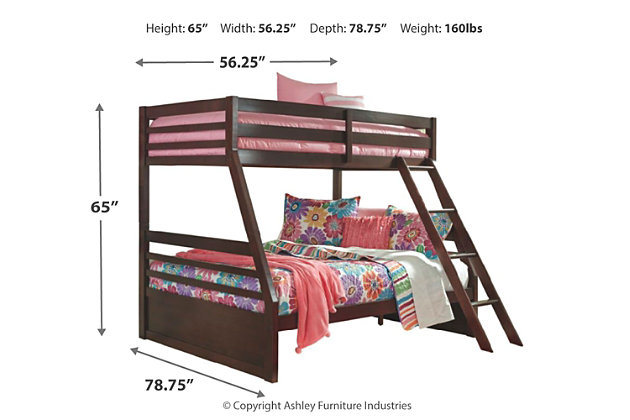 Halanton Twin Over Full Bunk Bed Ashley, How Long Is A Twin Size Bunk Beds