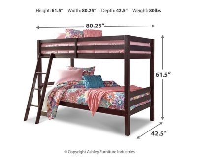 Halanton Twin over Twin Bunk Bed with Ladder, , large