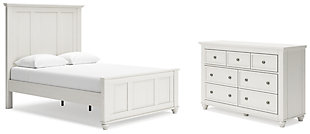 Grantoni Queen Panel Bed with Dresser, White, large