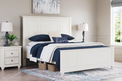 Grantoni King Panel Bed, White