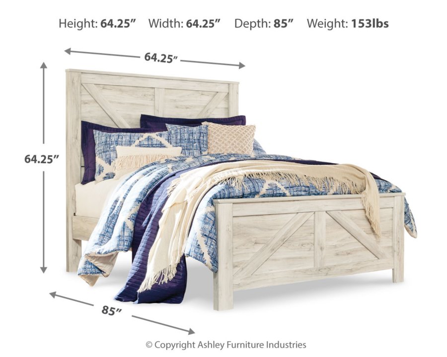 Cama con paneles Bellaby Queen Crossbuck, tocador y espejo - image 3